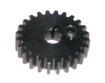 Spur gear SSAY-KK made of Steel S45C, module 1, 24 teeth, thread M5, bore 6