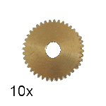 10x Spur gear FTB made of Brass Ms58, module 0.25, 18 teeth, bore 1,5