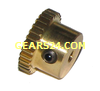 Spur gear BSS made of Brass C3604, module 0.5, 30 teeth, thread M3, bore Ø3