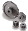 Spur gear LS made of Steel S45C, module 0.5, 80 teeth, thread M3, bore Ø4